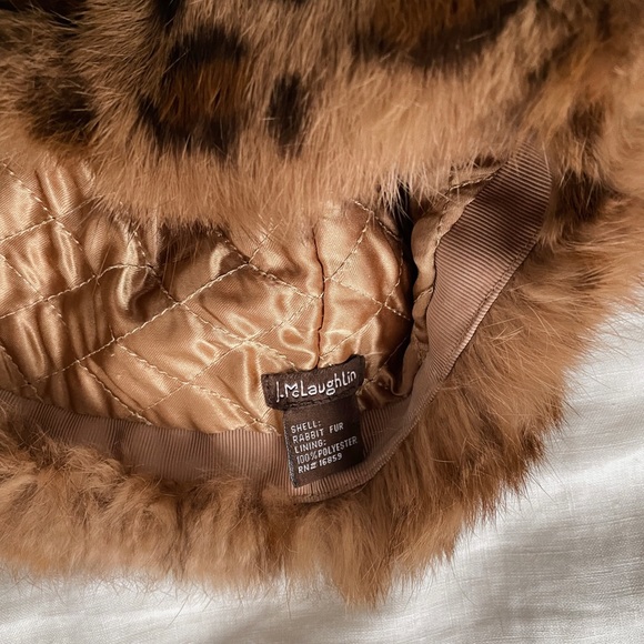 Vintage / Rabbit Fur Leopard Pattern Hat - Picture 5 of 5